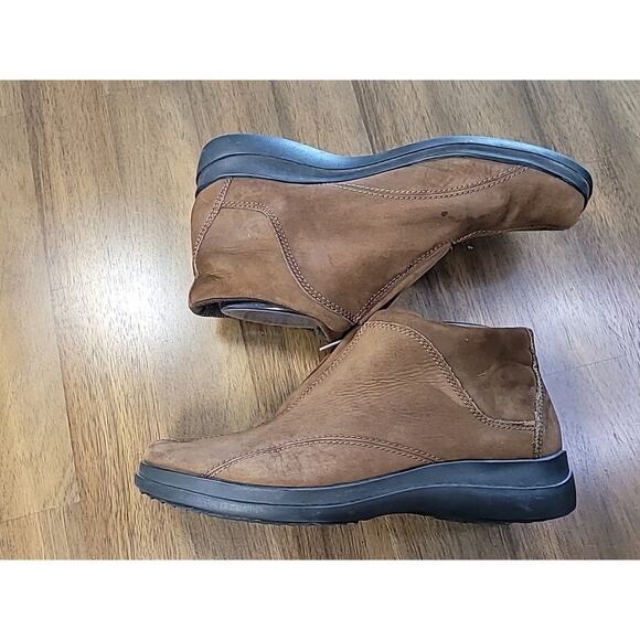 Easy Spirit Brown Leather Slip-On Wedge Loafer Booties 8M GUC - Picture 5 of 11